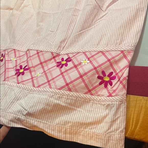 Quacker Factory PINK striped FLORAL night Dress Nightgown Cotton EMBROIDERY LRG - Picture 16 of 16